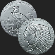 Beautiful Incuse Indian & Eagle Front & Back of 1/2 oz .999 Silver Coin