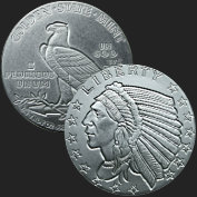 Beautiful Incuse Indian & Eagle Front & Back of 1/4 oz .999 Silver Coin