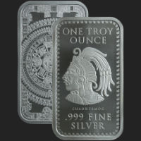 1 oz Aztec Calendar Silver Bar