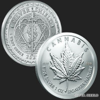 1 oz Cannabis Silver BU Silver Shield Golden State Mint 