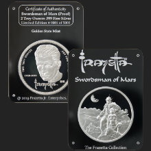 2 oz Frazetta Swordsman of Mars Proof Silver Round