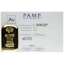 100 Gram Gold Pamp Bar