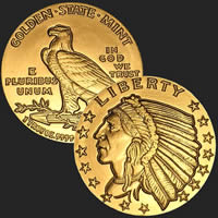 1 oz Incuse Indian Gold Round