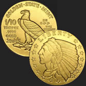 1/10 oz Incuse Indian Gold Round 