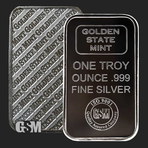 Beautiful GSM 10 oz Golden State Mint Silver Bar .999 Fine Bullion