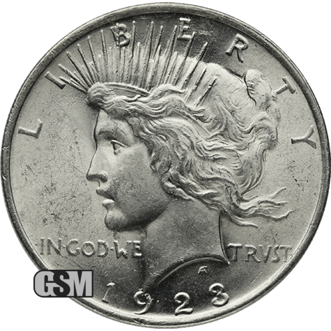 American Silver Peace Dollar Bu